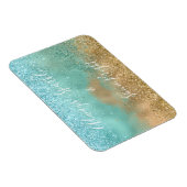 Aqua Glitz Gold Glitzer Magnet (Rechte Seite)
