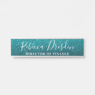 Aqua Glitzer Beruflich Office Führungskraft Boss Türschild
