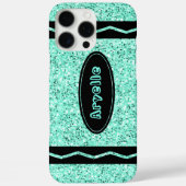 Aqua Glitzer Crayon Individuelle Name iPhone / iPa Case-Mate iPhone Hülle (Rückseite)