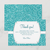 Aqua-Glitzer danken Ihnen Karten (Vorne/Hinten)