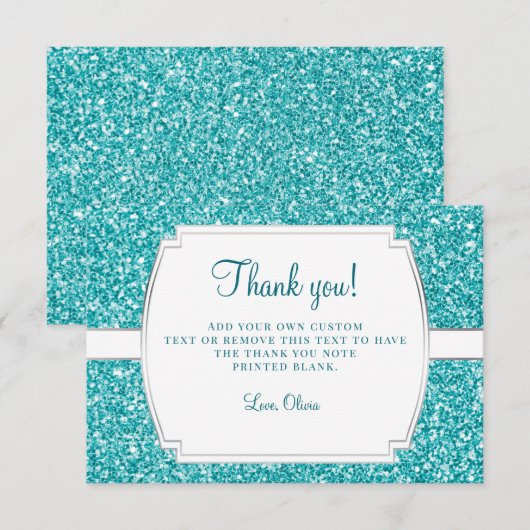 Aqua-Glitzer danken Ihnen Karten (Vorne/Hinten)