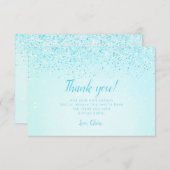Aqua Glitzer, Glam Danke, Karten (Vorne/Hinten)