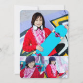 Aqua Glitzer Graduate Cutout Graduation Party Einladung (Rückseite)