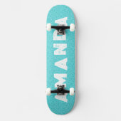 Aqua Glitzer Skateboard Grunge personalisierter Na (Vorderseite)