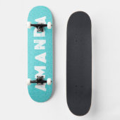 Aqua Glitzer Skateboard Grunge personalisierter Na (Vorderseite)
