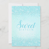 Aqua Glitzer, Sweet 16 Einladungen (Rückseite)