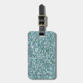 Aqua-Glitzern Gepäckanhänger (Vorderseite vertikal)