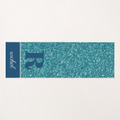 Aqua Glitzern Personalisiert Yogamatte (Vorderseite (Horizontal))