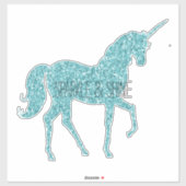 Aqua Glitzy Glitzer Glam Sparkle Unicorn Aufkleber (Blatt)
