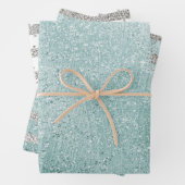 Aqua Glitzy Ombre Geschenkpapier Set (Beispiel)