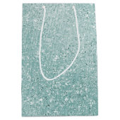 Aqua Glitzy Ombre Mittlere Geschenktüte (Vorderseite)