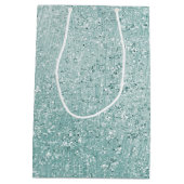 Aqua Glitzy Ombre Mittlere Geschenktüte (Rückseite)