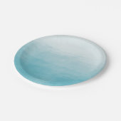 Aqua-Glücks-Aquarell Ombre Pappteller (Schrägansicht)