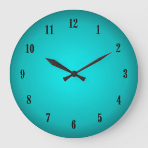 Aqua-Glühen Große Wanduhr