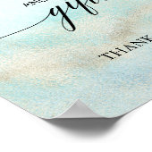 Aqua & Gold Aqua Beach Karten und Geschenke Zeiche Poster (Ecke)