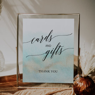 Aqua & Gold Aqua Beach Karten und Geschenke Zeiche Poster