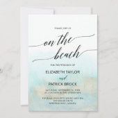 Aqua Gold Aquarellfarben Details zur Hochzeit am S Einladung (Vorderseite)