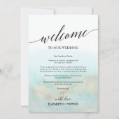 Aqua Gold Beach Hochzeit Begrüßungsbrief & Tour (Vorderseite)