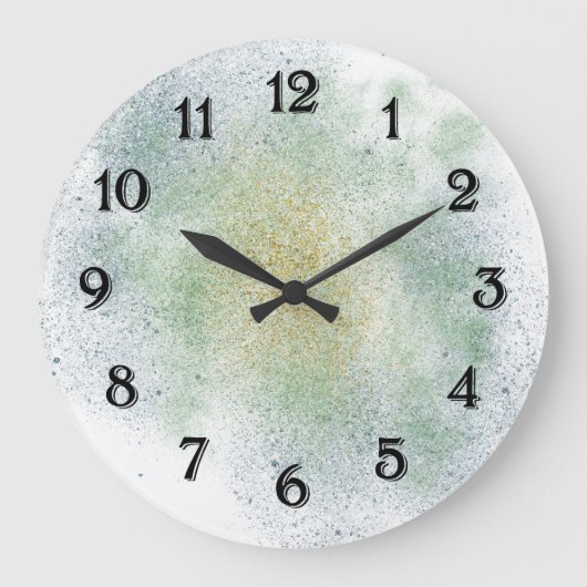 Aqua Gold Blue Dream Große Wanduhr (Vorderseite)