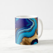 Aqua Gold Blue Lila Veins Agate Kaffeetasse (VorderseiteRechts)