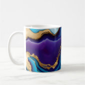 Aqua Gold Blue Lila Veins Agate Kaffeetasse (Links)