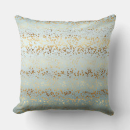 Aqua Gold Confetti Ombre Kissen