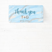 Aqua gold Dank fügen Sie Pärchen Namen Datum Jahr Banner (InSitu)