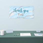 Aqua gold Dank fügen Sie Pärchen Namen Datum Jahr Banner (Messe)