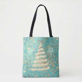 Aqua Gold Funkelnd Weihnachtsbaum Tasche