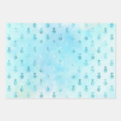 Aqua Gold Glam Tropische Ananas Geschenkpapier Set (Vorderseite 3)