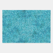 Aqua Gold Glitz Glitzer Sparkle Meerjungfrau Geschenkpapier Set (Vorderseite)