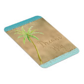 Aqua Gold Glitz Glitzer Tropischer Palm Magnet (Rechte Seite)