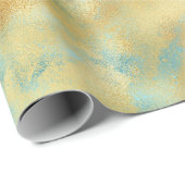 Aqua Gold Glitz Sparkle Geschenkpapier (Rolleneckpunkt)