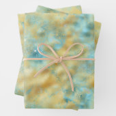 Aqua Gold Glitz Sparkle Geschenkpapier Set (Beispiel)