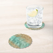 Aqua Gold Glitzer Confetti Untersetzer (Vor Ort)