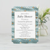 Aqua Gold Glitzer Mermaid Einladung (Stehend Vorderseite)