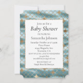 Aqua Gold Glitzer Mermaid Einladung (Vorderseite)