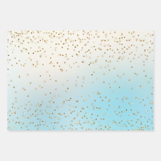 Aqua Gold Glitzer Mermaid Glitz Sparkle Geschenkpapier Set (Vorderseite 2)