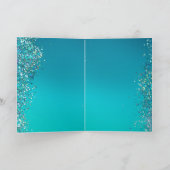 Aqua Gold Glitzer Sparkle Meerjungfrau Karte (Innenseite)