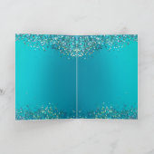 Aqua Gold Glitzer Sparkle Meerjungfrau Karte (Innenseite)