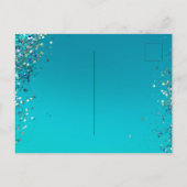 Aqua Gold Glitzer Sparkle Meerjungfrau Postkarte (Rückseite)