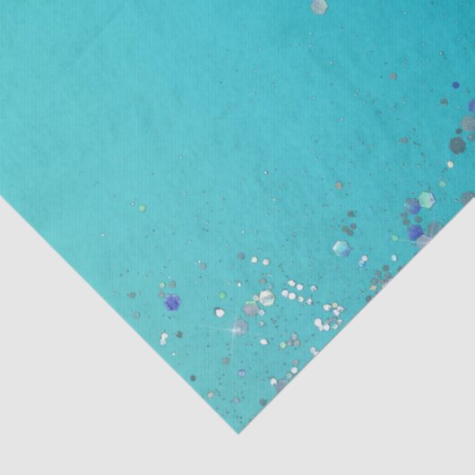 Aqua Gold Glitzer Sparkle Meerjungfrau Seidenpapier (Detail)
