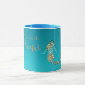 Aqua Gold Glitzer Sparkle Meerjungfrau Tasse (Zentrum)