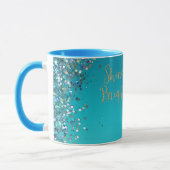 Aqua Gold Glitzer Sparkle Meerjungfrau        Tasse (Links)