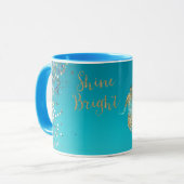 Aqua Gold Glitzer Sparkle Meerjungfrau        Tasse (Vorderseite Links)