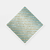 Aqua Gold Glitzer Streifen Serviette (Ecke)