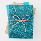 Aqua Gold Glitzy Glitzer (Meerjungfrau inspiriert) Geschenkpapier Set (Beispiel)