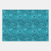 Aqua Gold Glitzy Glitzer (Meerjungfrau inspiriert) Geschenkpapier Set (Vorderseite)