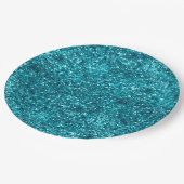 Aqua Gold Glitzy Glitzer (Meerjungfrau inspiriert) Pappteller (Schrägansicht)