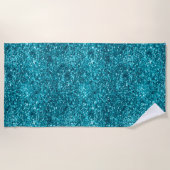 Aqua Gold Glitzy Glitzer (Meerjungfrau inspiriert) Strandtuch (Vorderseite)